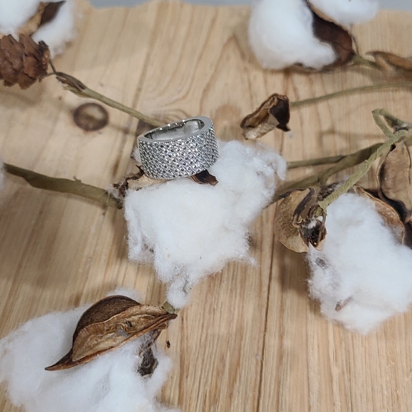 🤍🩶NEW🤍🩶GORGEOUS!! Tiny CZ'S Silver Plated Band Ring - Picture 7 of 14